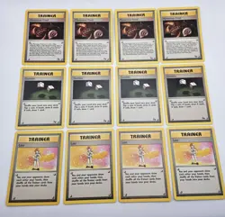 Pokemon Trainer Card Lot Mysterious Fossil | Gambler | Lass WOTC LP–NM - Image 1