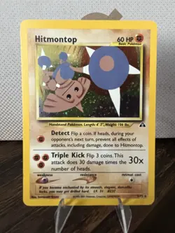 Pokemon Hitmontop Neo Discovery Holo Rare Unlimited 3/75 2001 60 HP English - Image 1