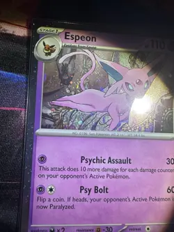 Pokemon TCG Espeon Prismatic Evolutions 033/131 Cosmo Holo x1 Fart Swirl 💫 - Image 2