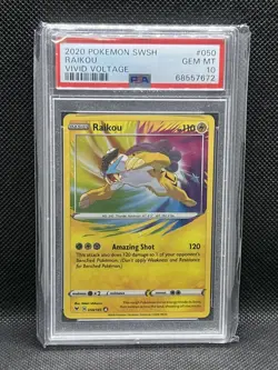 Pokemon Raikou SWSH04: Vivid Voltage #050/185 PSA 10 - Image 1