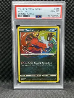 2021 Pokemon Shining Fates 046/072 Yveltal Amazing Rare Holo PSA 10 Gem - Image 1