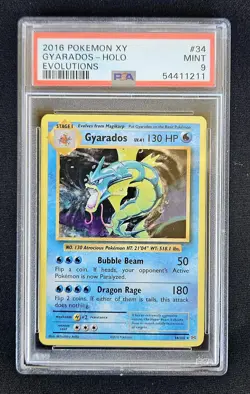 2016 POKEMON XY EVOLUTIONS #34/108 GYARADOS HOLO PSA 9 - Image 1