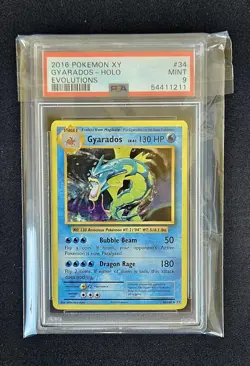2016 POKEMON XY EVOLUTIONS #34/108 GYARADOS HOLO PSA 9 - Image 4