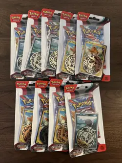 Pokemon Scarlet & Violet Obsidian Flames Coin Checklane Blister Pack Lot Of 9 3 820650853319 - Image 1