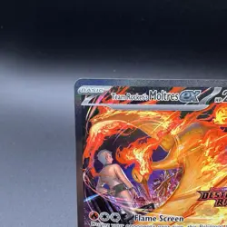 Pokemon Team Rocket's Moltres ex Full Art Holo 229/182 Destined Rivals Stamp - Image 2