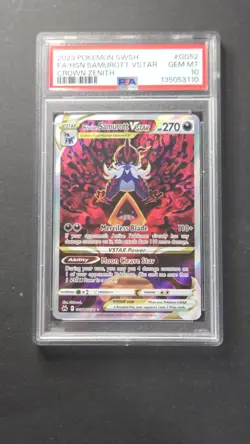 PSA 10 Hisuian Samurott VSTAR GG52/GG70 Crown Zenith Pokemon 2023 - Image 1