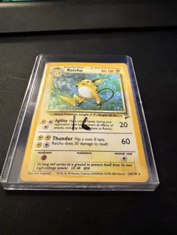 Pokemon TCG Raichu Base Set 2 16/130 Holo Unlimited Holo Rare Vintage 2000 LP - Image 1