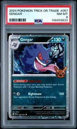 2024 POKEMON TRICK OR TRADEGENGAR 057 PSA 8 - Image 1
