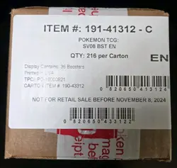 Pokemon SV08 Surging Sparks Sealed Booster Box Case - Image 1