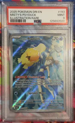 2025 POKEMON DRI EN-DESTINED RIVALS ILLUSTRATION RARE #193 MISTY'S PSYDUCK PSA 9 - Image 1