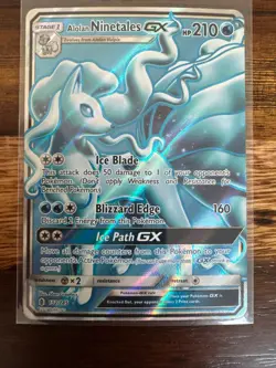 Alolan Ninetales GX (Full Art) 132/145 Holo Guardians Rising Pokemon Holo NM - Image 1