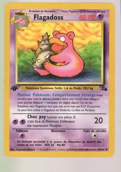 Pokemon French Slowbro - Flagadoss - 1st Edition Fossil #43/62 MP - Image 1