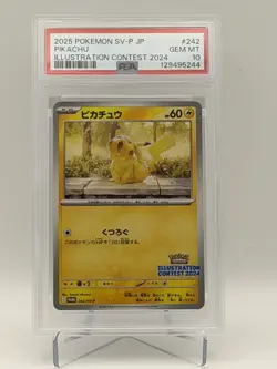 2025 Pokemon Japanese SV-P Promo #242 Pikachu Illustration Contest 2024 PSA 10 - Image 1