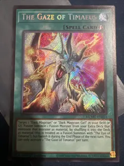 Yu-Gi-Oh The Gaze of Timaeus Secret Rare 1st Edition Near Mint MZMU - Image 3