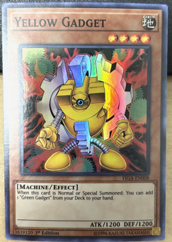 YuGiOh Fists of the Gadgets FIGA-EN008 Yellow Gadget SUPER RARE 1st Edition - Image 1
