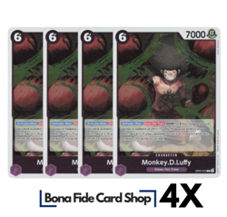 4x Monkey D Luffy OP07-073 R - 500 Years In The Future One Piece TCG Playset - Image 1