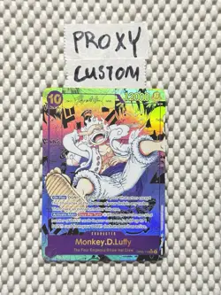 *CUSTOM / FAN-MADE* One Piece OP05-119 Monkey.D.Luffy Silver Manga Near Mint - Image 1