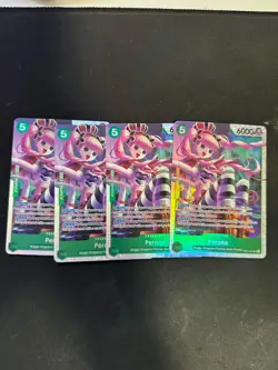 One Piece CCG Perona The Azure Sea's Seven SR Foil OP14-033 NM play set x4 - Image 1