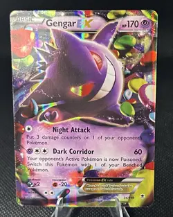 Pokemon Gengar EX TCG Card Phantom Forces Ultra Rare Holo, 34/119 Near Mint - Image 1