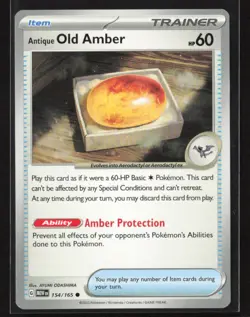 Antique Old Amber #154/165 SV: Scarlet & Violet 151 Common Pokemon TCG NM/M - Image 1
