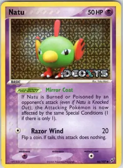 NATU 66/107 DEOXYS POKEMON REVERSE HOLO DMG - Image 1