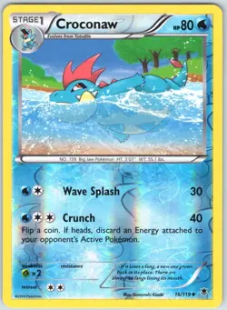 Croconaw 16/119 Uncommon Phantom Forces Pokemon Reverse Holo NM - Image 1