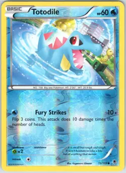 Totodile 15/119 Common Phantom Forces Pokemon Reverse Holo NM - Image 1