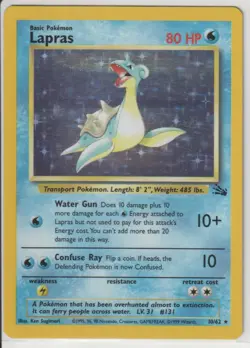 Pokemon - Lapras 10/62 [Fossil Set] *Lightly Played - LP* - Image 1