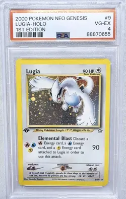 First Edition NEO GENESIS LUGIA Holo Rare 1st Edition #9 PSA 4 Pokemon WOTC 2000 - Image 1
