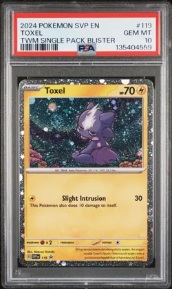 2024 POKEMON SVP EN-SV BLACK STAR PROMO #119 TOXEL TWM BLISTER PSA 10 Swirls 3x - Image 1