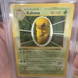 1999 Kakuna #33/102 Shadowless 1st Edition Pokemon Game Base Set PSA 8 NM-MT - Image 3
