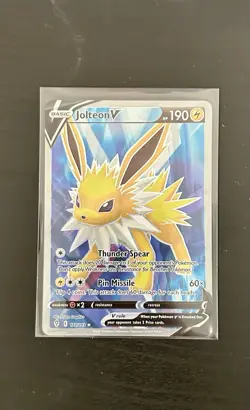 Jolteon V Full Art 177/203 Ultra Rare Evolving Skies Pokemon TCG Mint - Image 1