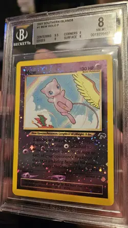 Pokemon BGS 8 Mew #1 Holo Southern Islands 2001 English Double Swirl!! - Image 2