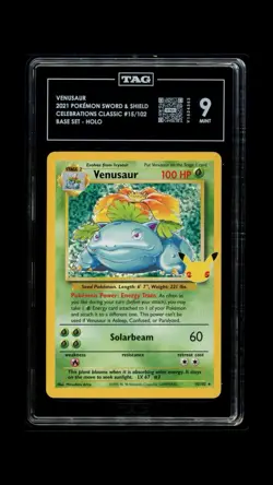 Venusaur 15/102 Celebrations Classic Collection Holo TAG Graded 9 Pokemon TCG - Image 1