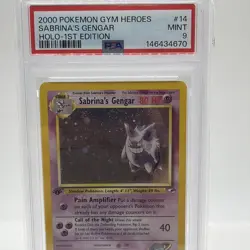 2000 POKEMON GYM HEROES HOLO-1ST ED #14 SABRINA'S GENGAR PSA 9 - Image 2