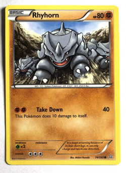 Rhyhorn 74/160 XY Primal Clash Pokemon Regular Common NEAR MINT NM - Image 1