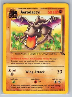 Aerodactyl 16/62 Rare Fossil Pokemon Unlimited MP - Image 1