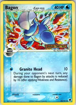 BAGON Δ 43/101 DRAGON FRONTIERS POKEMON REVERSE HOLO DMG - Image 1