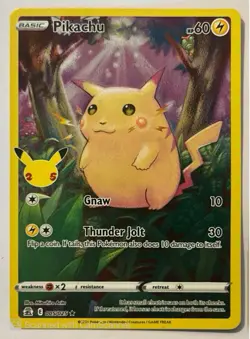 Pokemon Pikachu Celebrations Promo Holo Rare 005/025 Basic 60HP Gnaw Thunder Jo… - Image 1
