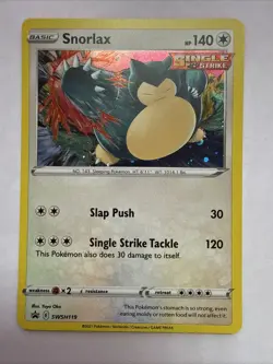 2021 | Pokemon | Snorlax Holo SWSH119 | Sword & Shield Set | Fist Swirl | TCG - Image 1