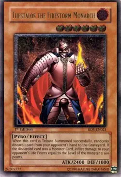 Yugioh! LP Thestalos the Firestorm Monarch - RDS-EN021 - Ultimate Rare - 1st Edi - Image 1
