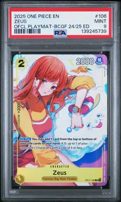 2025 ONE PIECE PROMOS #106 ZEUS PSA 9 - Image 1