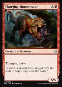 Charging Monstrosaur -Foil Light Play MTG Ixalan - Image 1