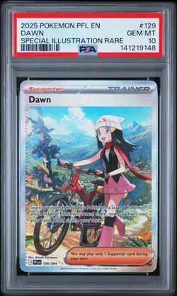 2025 Pokemon Phantasmal Flames #129 Full Art Trainer Dawn SIR PSA 10 Gem Mint - Image 1