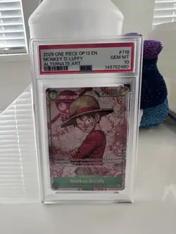 One Piece PSA 10 Monkey D Luffy OP13-118 Alternate Art SEC 2025 GEM MINT 💎 🔥 - Image 1