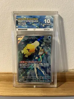Pokemon TCG Misty's Psyduck Heat Wave Arena Ace 10 Gem Mint - Image 1
