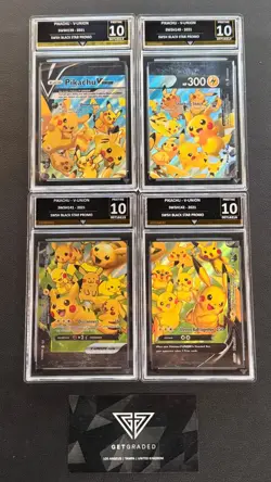 GG 10 Pikachu V Union Sequential Set 2021 SWSH139 140 141 142 GetGraded not Psa - Image 1
