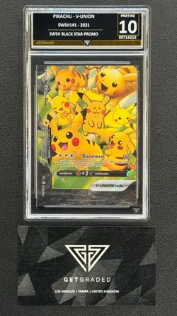 GG 10 Pikachu V Union Sequential Set 2021 SWSH139 140 141 142 GetGraded not Psa - Image 5