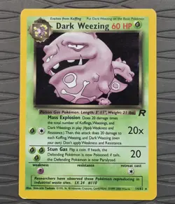 Dark Weezing Team Rocket 14/82 Holo Unlimited Holo Rare WotC Pokemon Card - Image 1