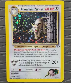 Pokemon Giovanni's Persian 8/132 Gym Challenge Holo Rare Unlimited Pokemon Card - Image 1